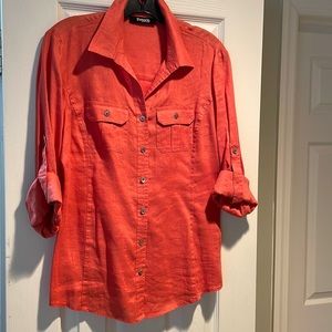 Threads 100% linen blouse. Size med